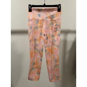 ID Ideology Womens Printed Cropped Compre Pink Icing Leggings Pants New B40